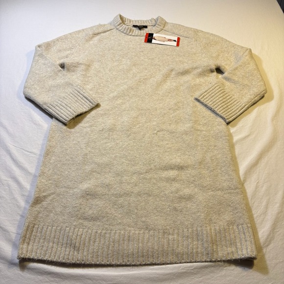 Dalia Dresses & Skirts - Dalia Knit Sweater Dress Oatmeal Neutral Long Sleeve Mock Neck M